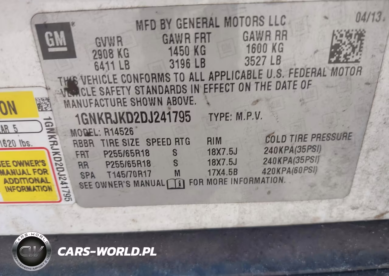 2013 Chevrolet Traverse 2Lt VIN:1GNKRJKD2DJ241795 - 9