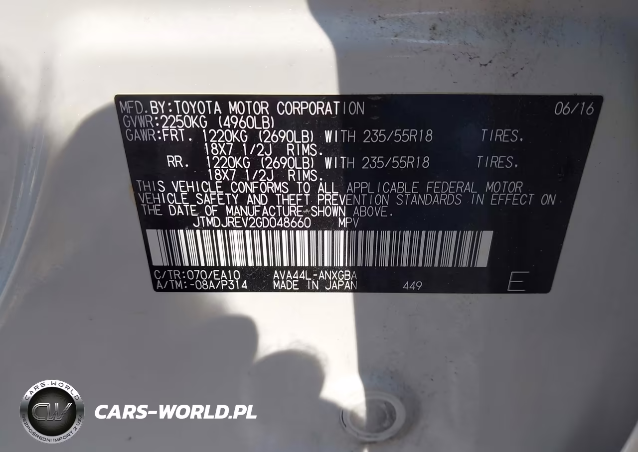 2016 Toyota Rav4 Hybrid Limited VIN:JTMDJREV2GD048660 - 9