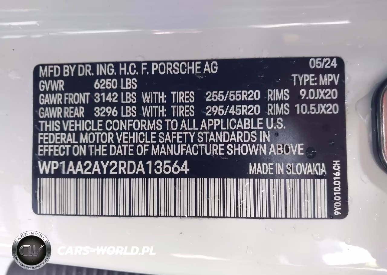2024 Porsche Cayenne VIN:WP1AA2AY2RDA13564 - 9