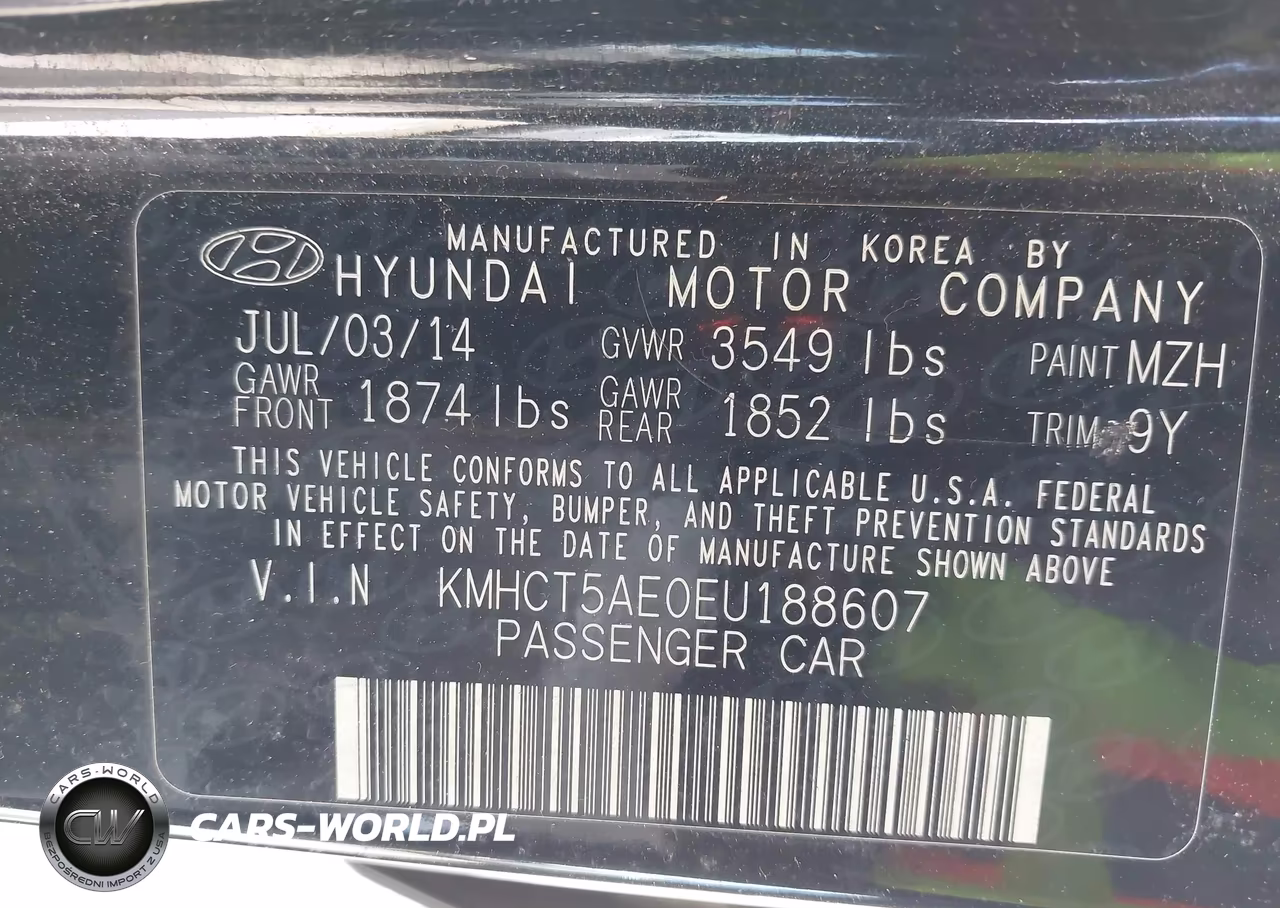 2014 Hyundai Accent Gs VIN:KMHCT5AE0EU188607 - 9