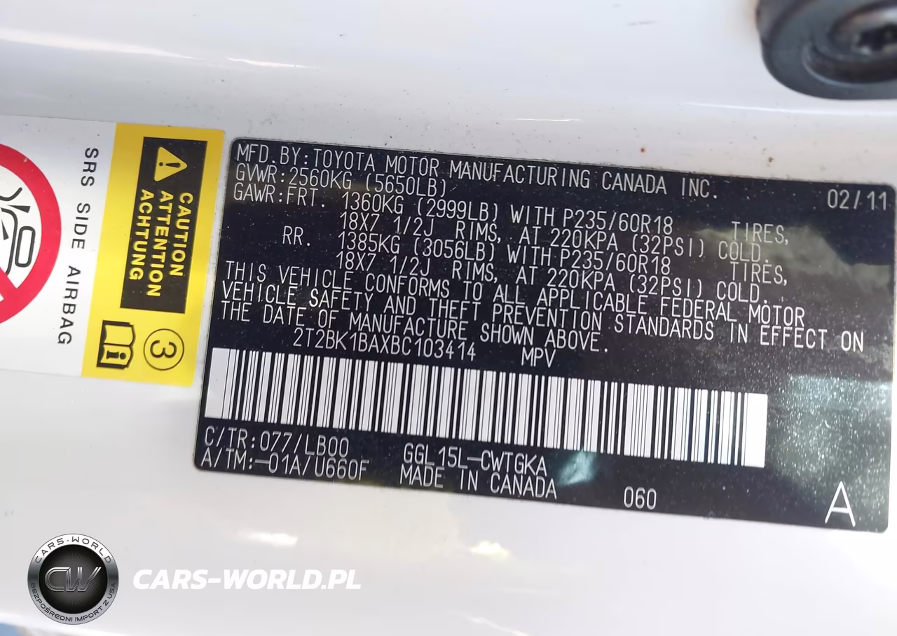2011 Lexus Rx 350 VIN:2T2BK1BAXBC103414 - 9