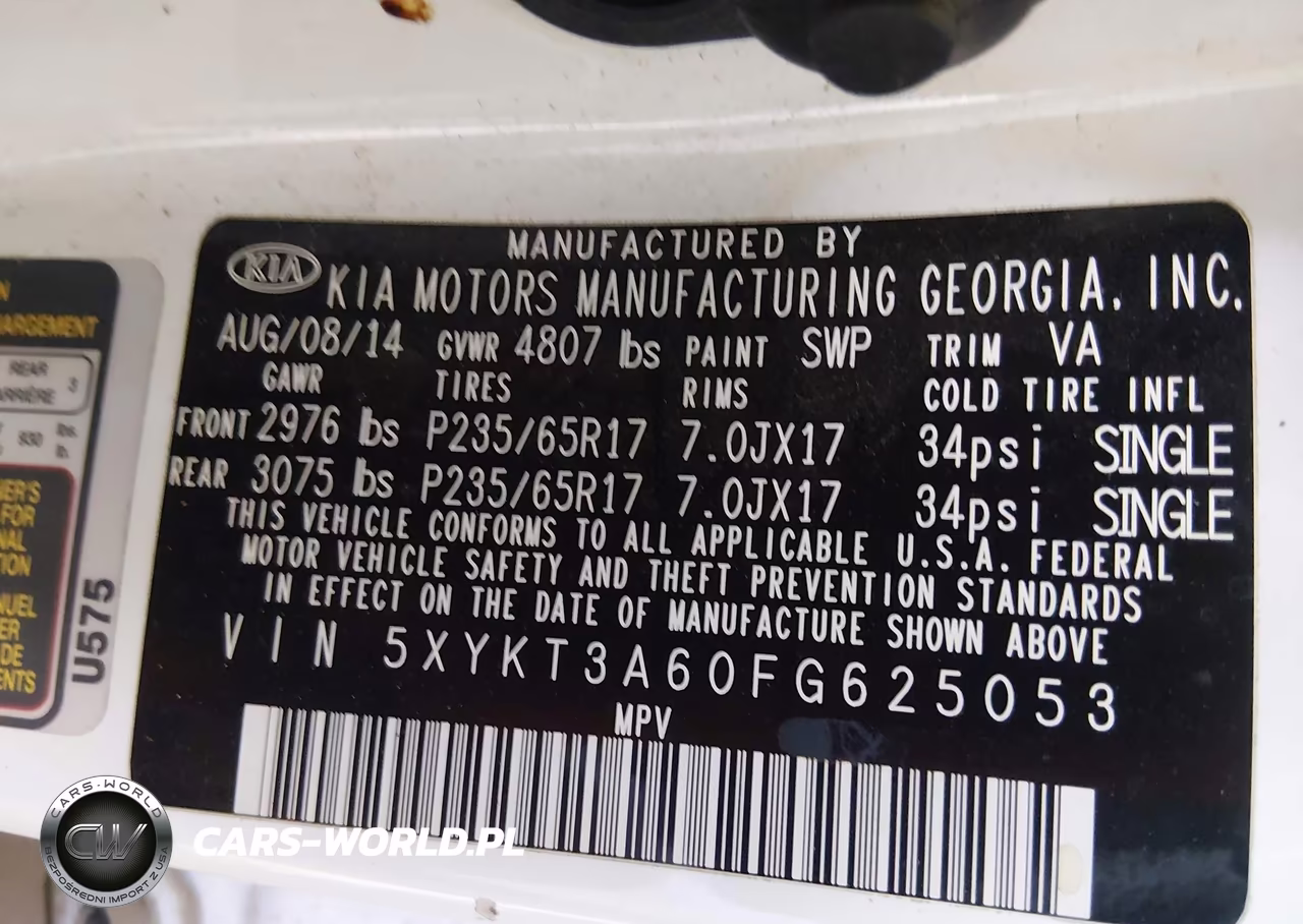 2015 Kia Sorento Lx VIN:5XYKT3A60FG625053 - 9