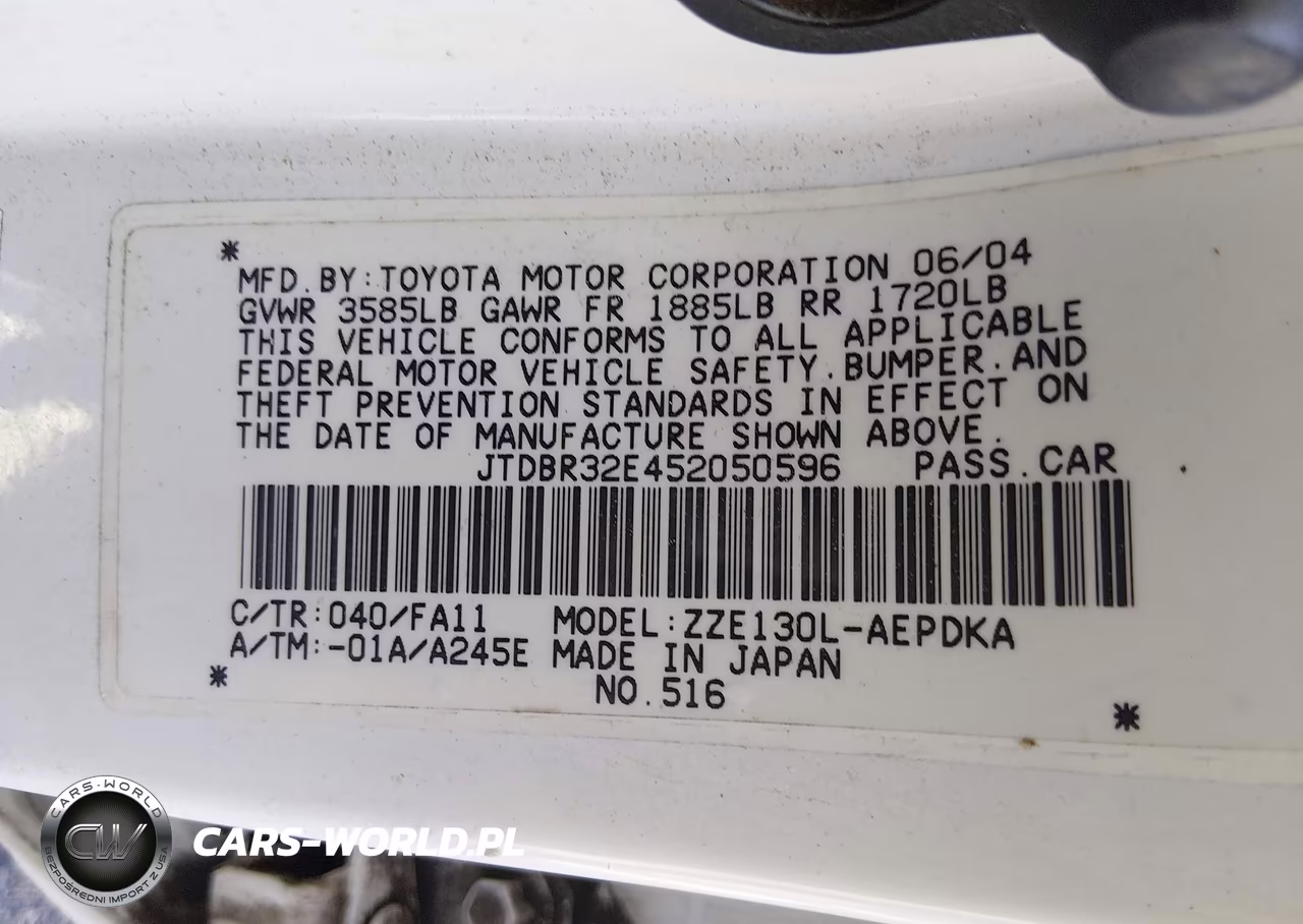 2005 Toyota Corolla Ce VIN:JTDBR32E452050596 - 9