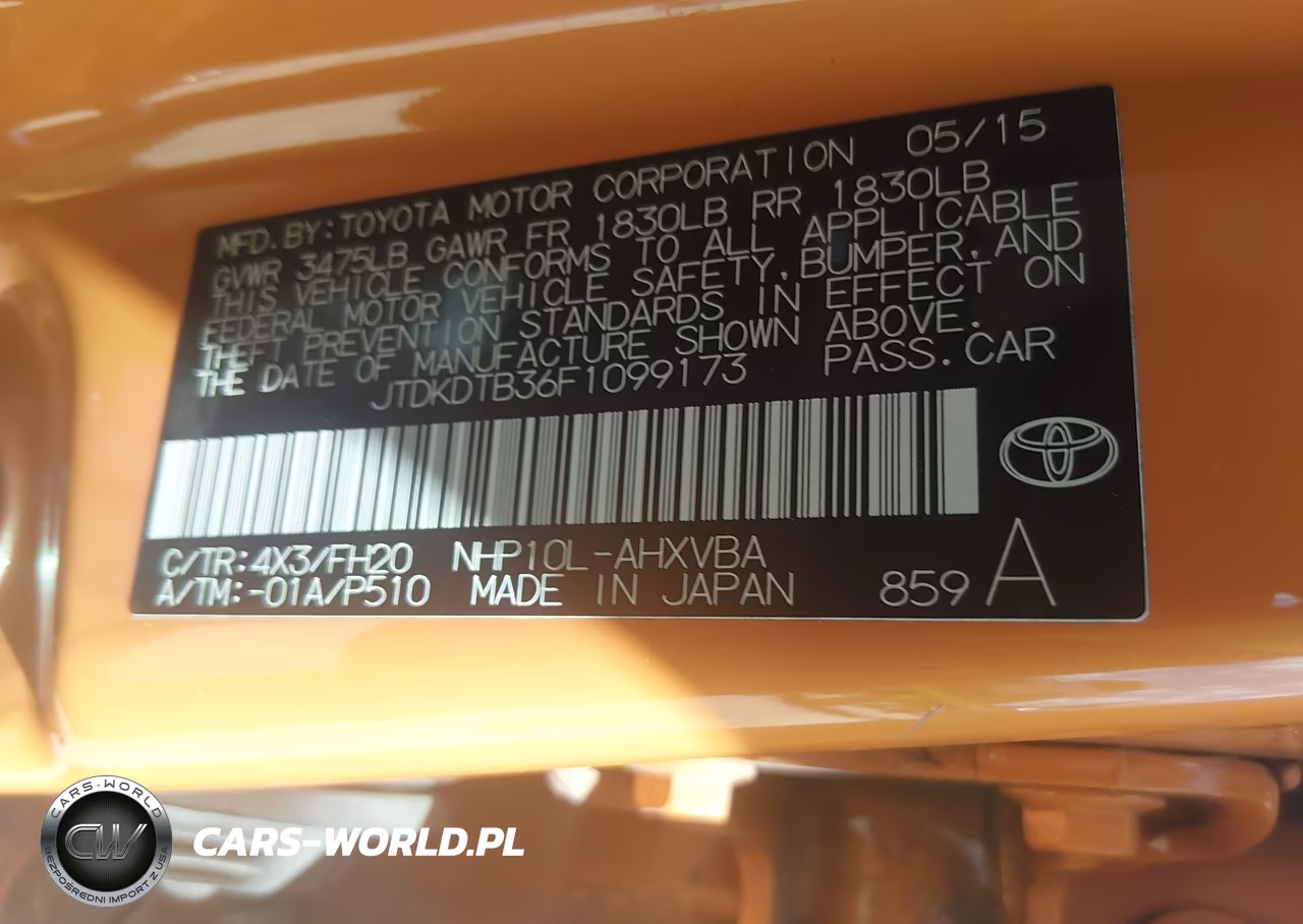 2015 Toyota Prius C One VIN:JTDKDTB36F1099173 - 9
