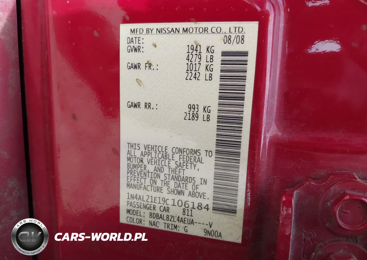 2009 Nissan Altima 2.5 S VIN:1N4AL21E19C106184 - 9