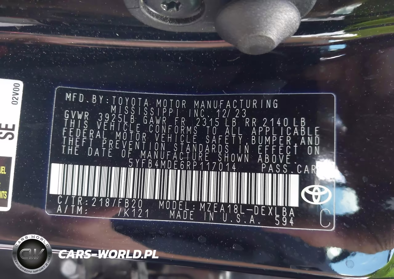 2024 Toyota Corolla Le VIN:5YFB4MDE6RP117014 - 9