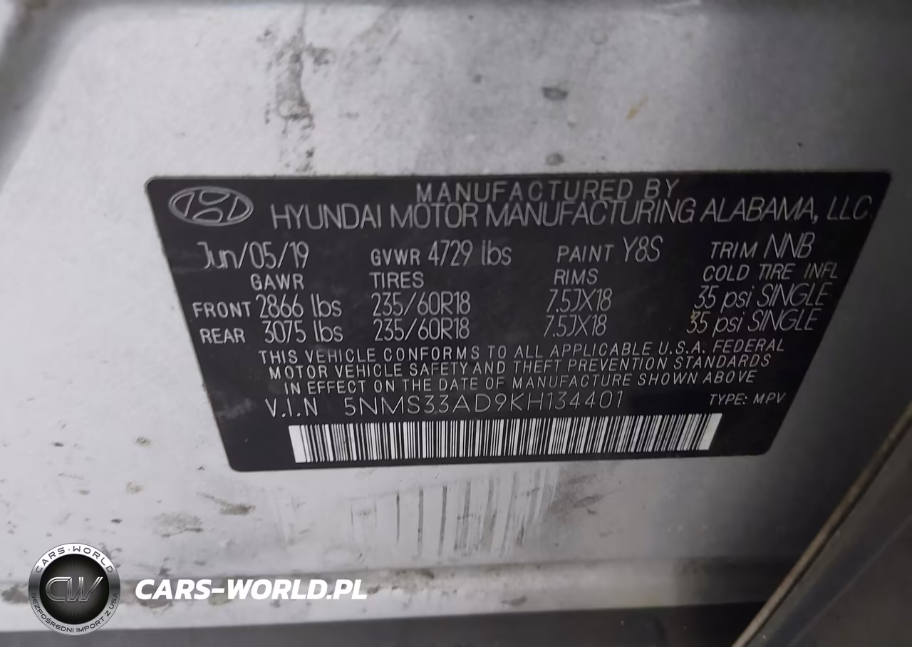 2019 Hyundai Santa Fe Sel Plus VIN:5NMS33AD9KH134401 - 9