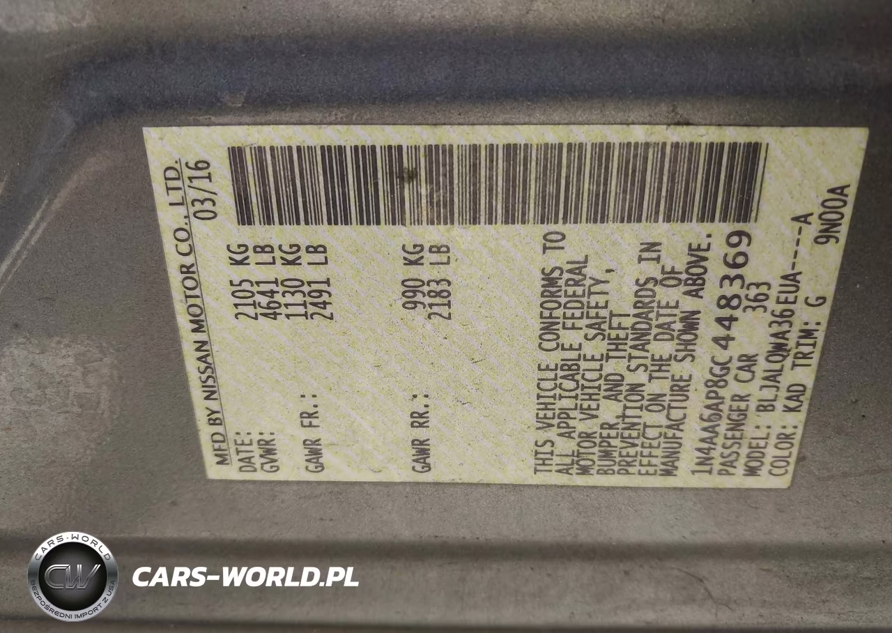 2016 Nissan Maxima 3.5 S VIN:1N4AA6AP8GC448369 - 9