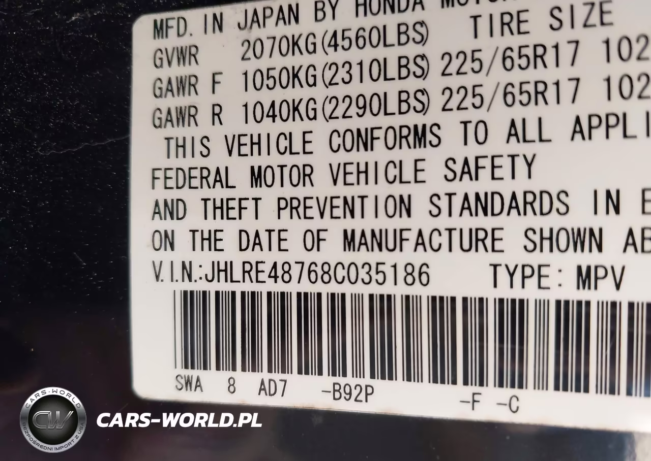 2008 Honda Cr-V Ex-L VIN:JHLRE48768C035186 - 9