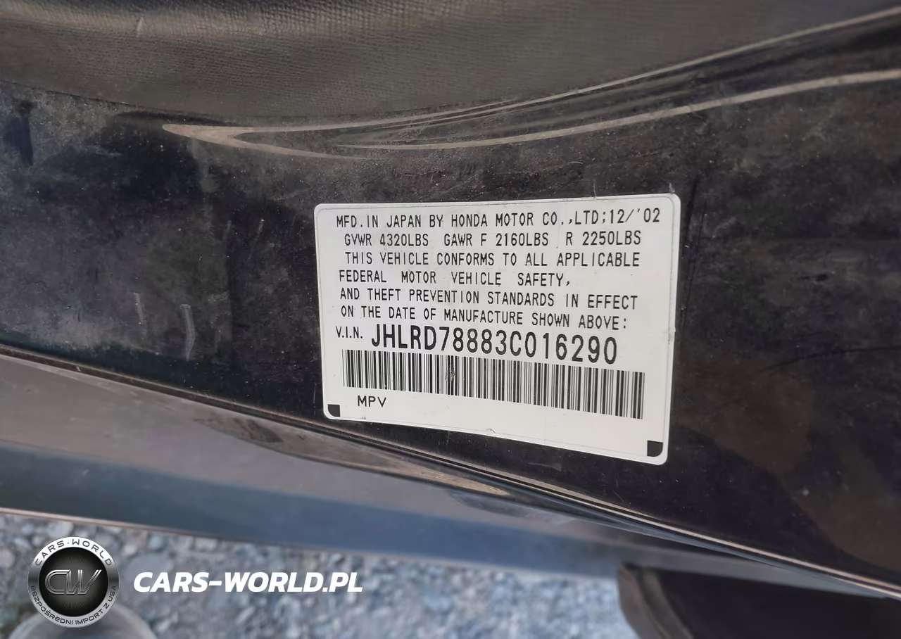 2003 Honda Cr-V Ex VIN:JHLRD78883C016290 - 9
