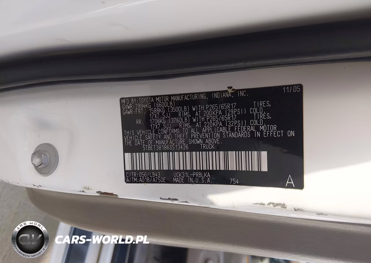 2006 Toyota Tundra Limited V8 VIN:5TBET38186S513426 - 9
