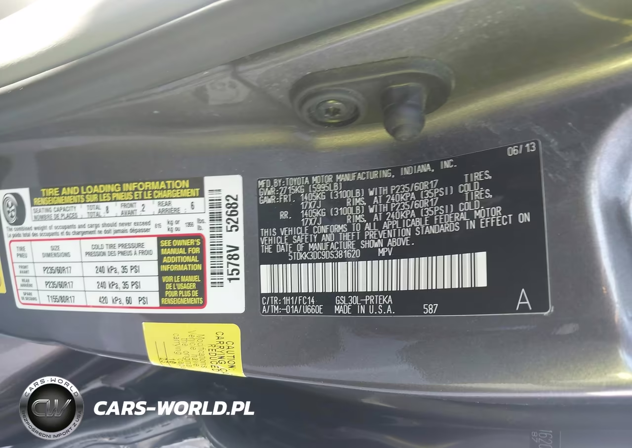 2013 Toyota Sienna Le VIN:5TDKK3DC9DS381620 - 9