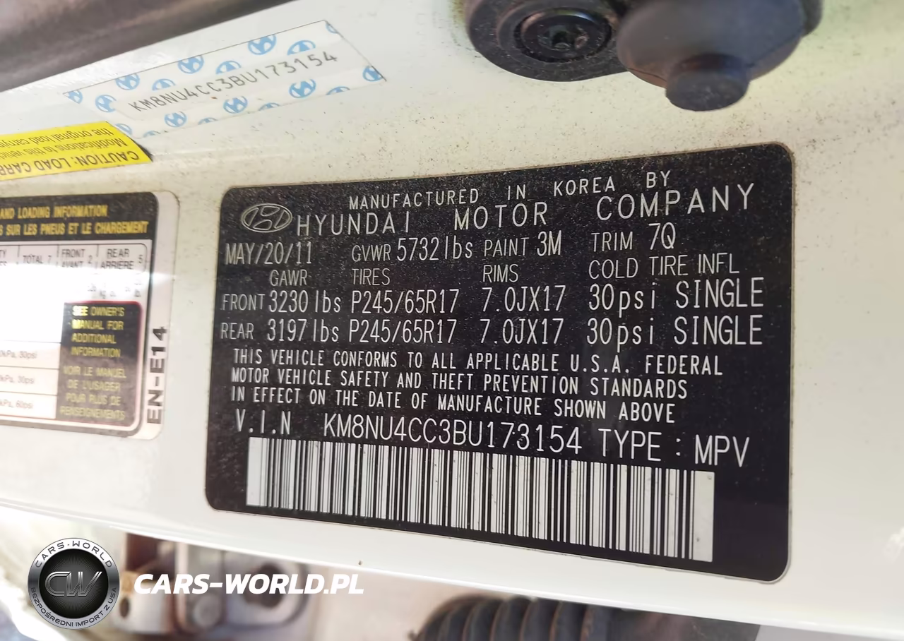 2011 Hyundai Veracruz Gls VIN:KM8NU4CC3BU173154 - 9