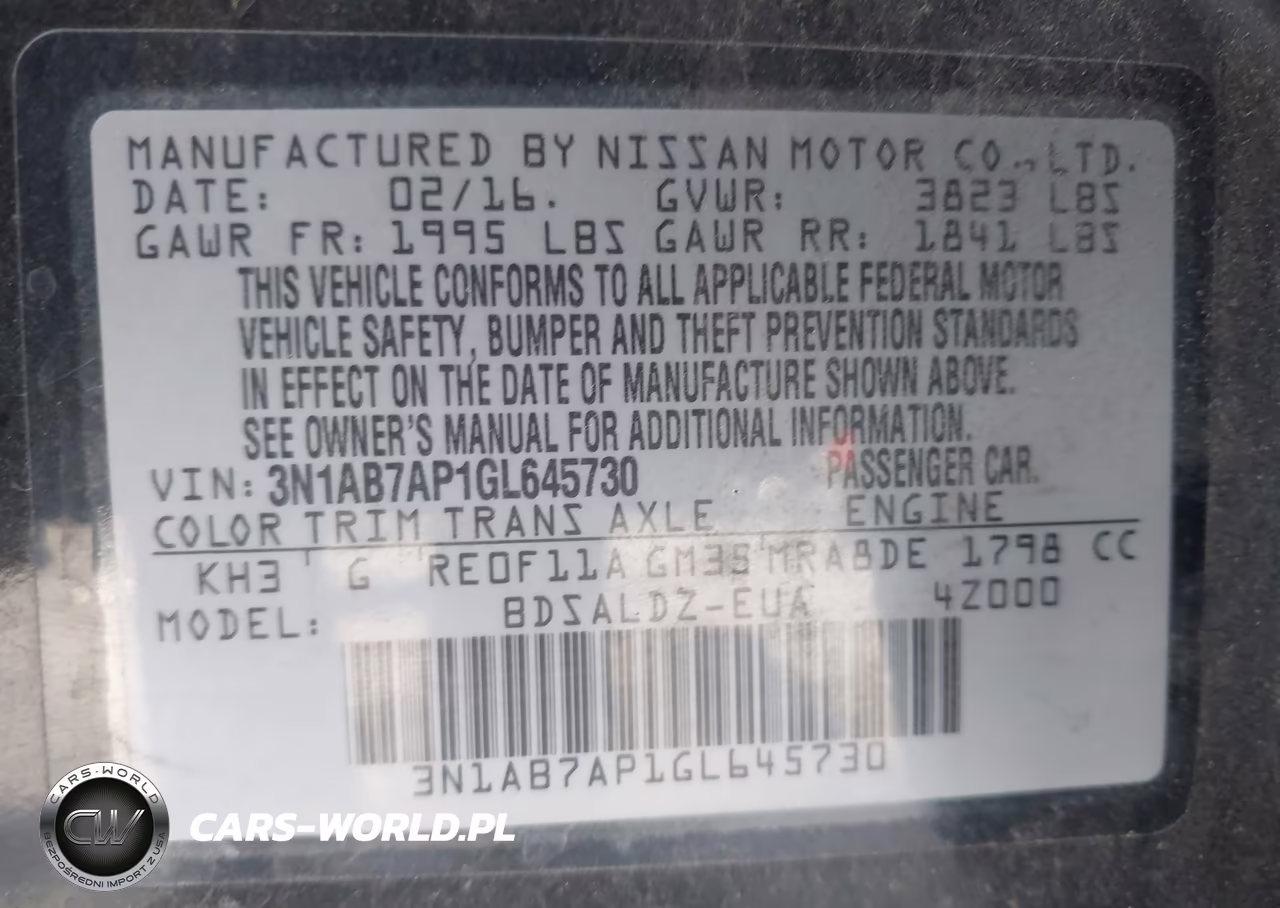 2016 Nissan Sentra Fe+ S-S-Sl-Sr-Sv VIN:3N1AB7AP1GL645730 - 9