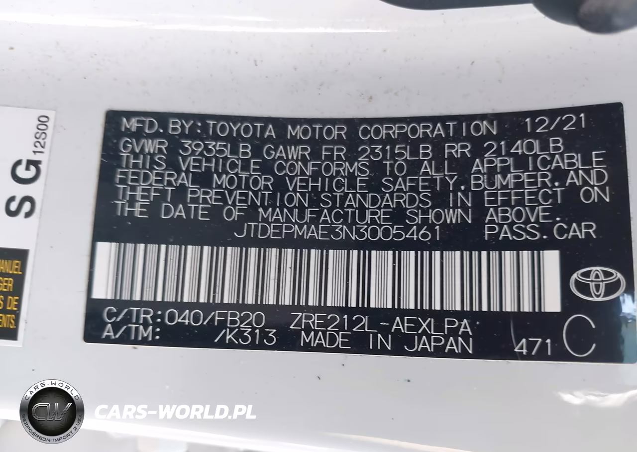 2022 Toyota Corolla Le VIN:JTDEPMAE3N3005461 - 9
