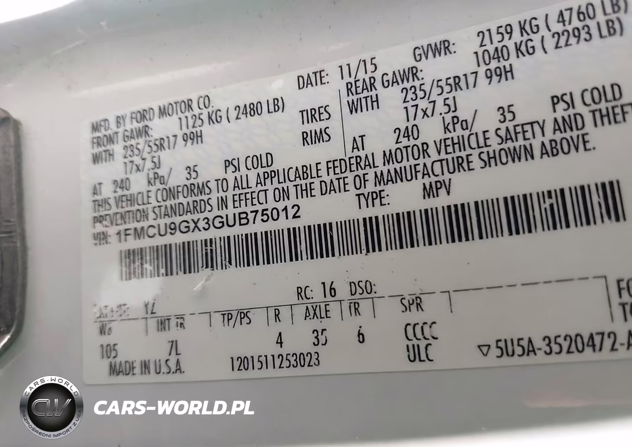 2016 Ford Escape Se VIN:1FMCU9GX3GUB75012 - 8