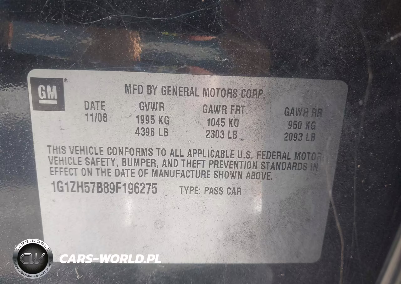2009 Chevrolet Malibu Lt VIN:1G1ZH57B89F196275 - 9