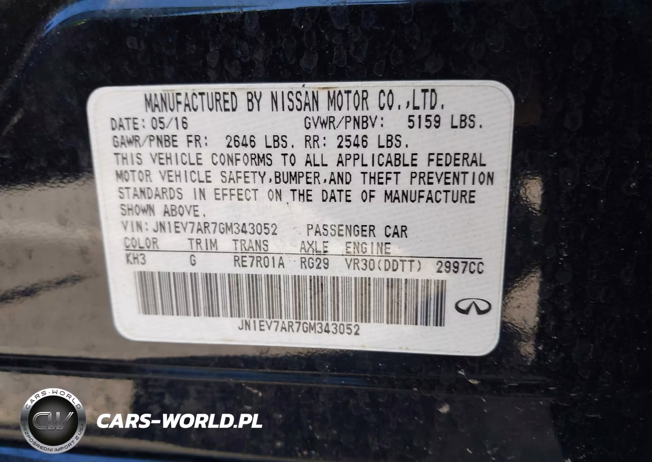 2016 Infiniti Q50 3.0T Premium VIN:JN1EV7AR7GM343052 - 9