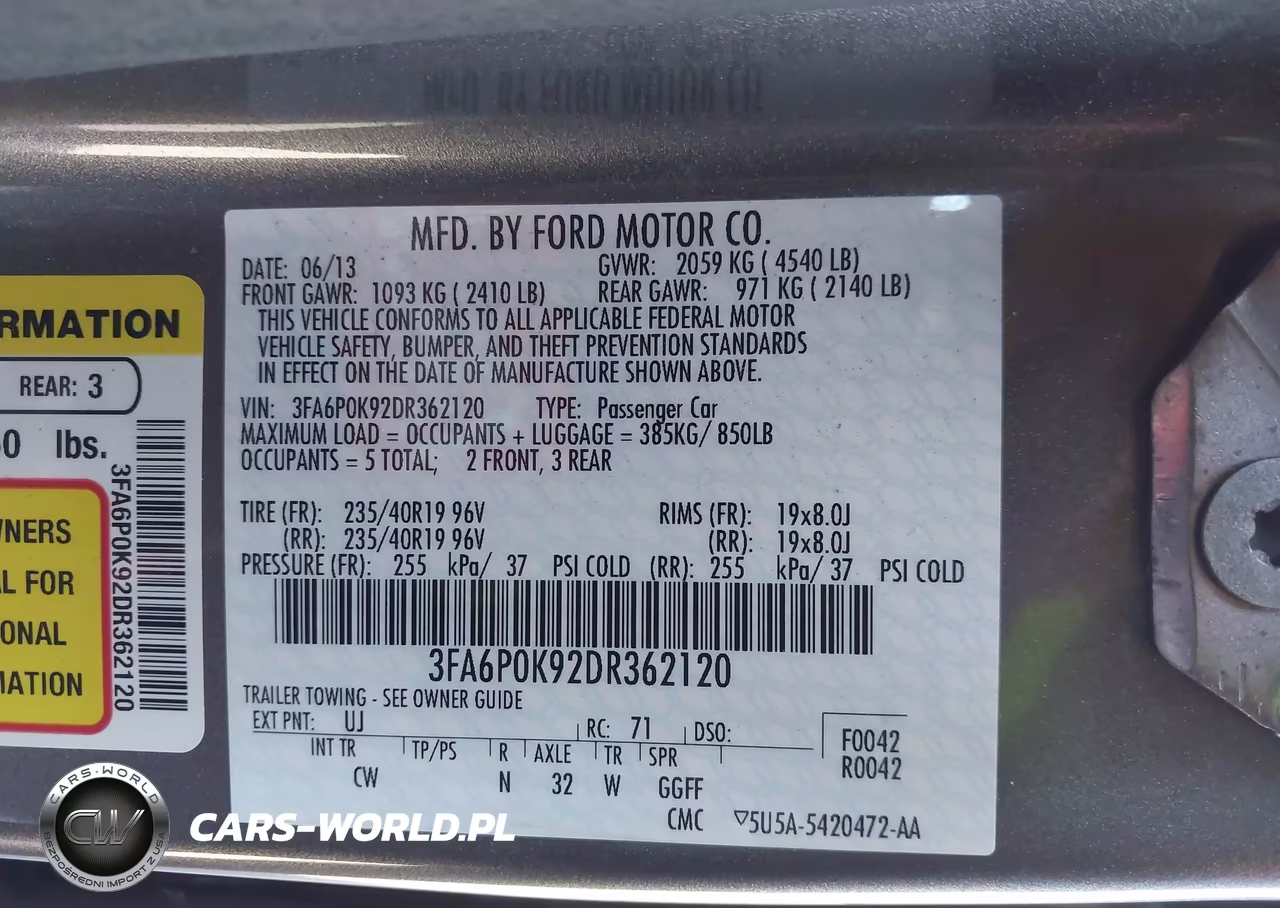 2013 Ford Fusion Titanium VIN:3FA6P0K92DR362120 - 9