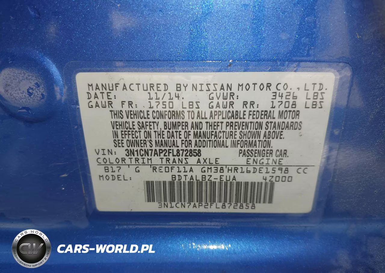 2015 Nissan Versa 1.6 Sv VIN:3N1CN7AP2FL872858 - 9