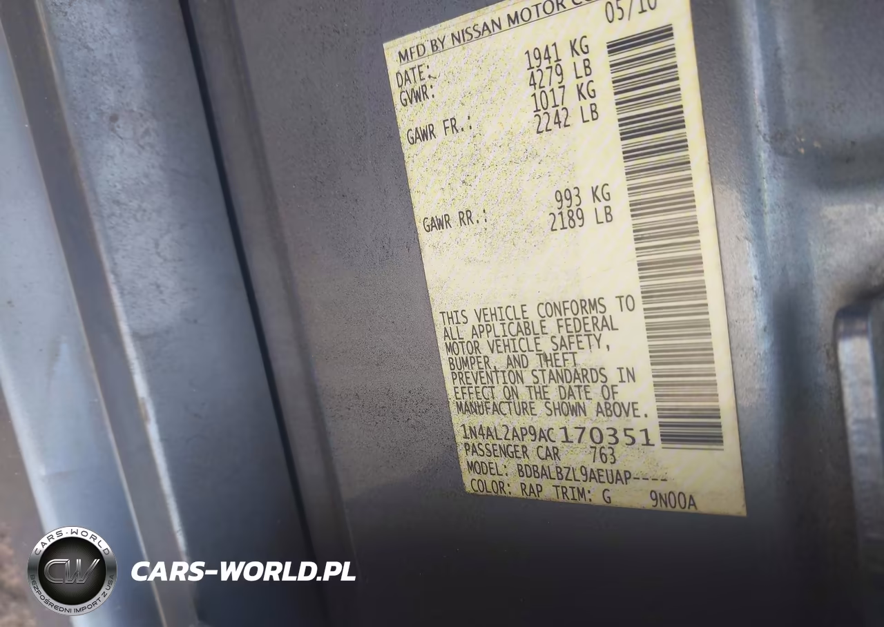 2010 Nissan Altima 2.5 S VIN:1N4AL2AP9AC170351 - 9