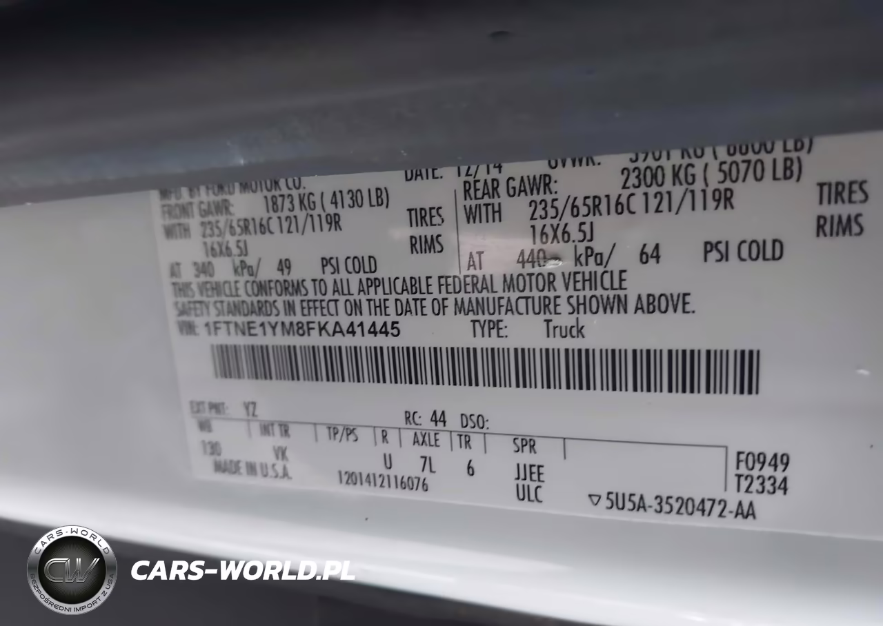 2015 Ford Transit-150 VIN:1FTNE1YM8FKA41445 - 9