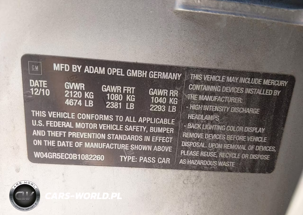 2011 Buick Regal Cxl Russelsheim VIN:W04GR5EC0B1082260 - 9