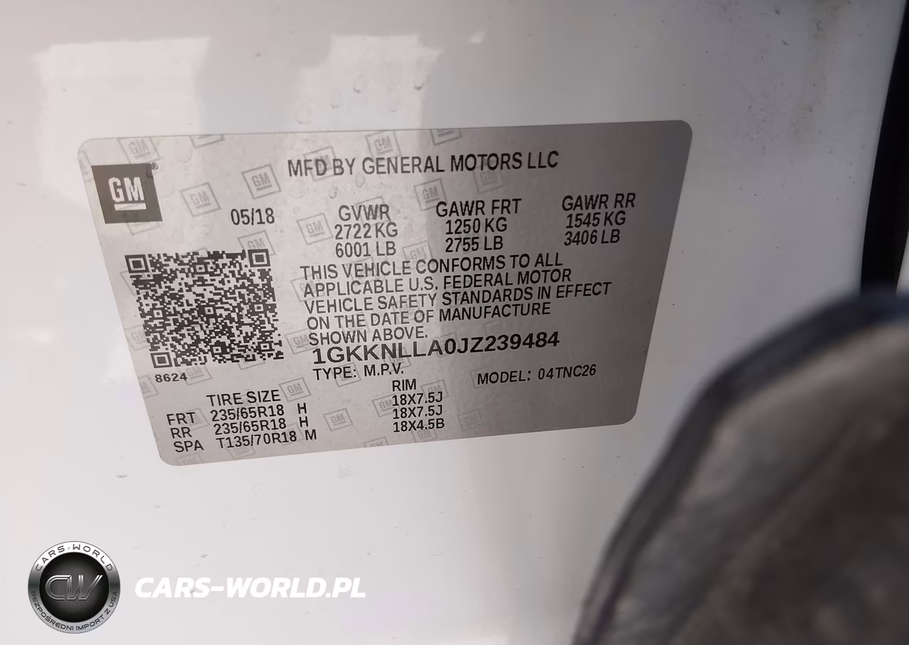 2018 GMC Acadia Sle-2 VIN:1GKKNLLA0JZ239484 - 9