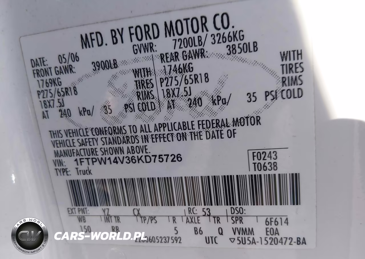 2006 Ford F-150 Fx4-Lariat-Xlt VIN:1FTPW14V36KD75726 - 9