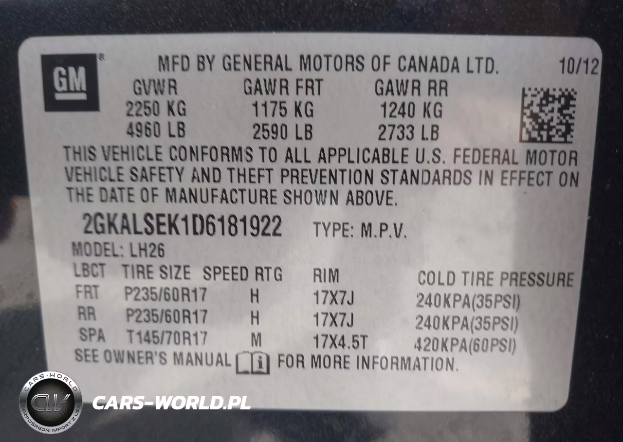 2013 GMC Terrain Sle-2 VIN:2GKALSEK1D6181922 - 9