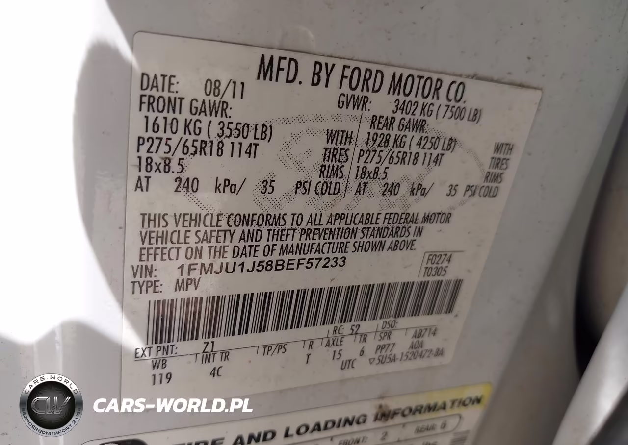 2011 Ford Expedition Xlt VIN:1FMJU1J58BEF57233 - 9