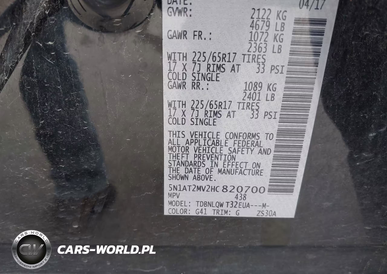 2017 Nissan Rogue Sv VIN:5N1AT2MV2HC820700 - 9