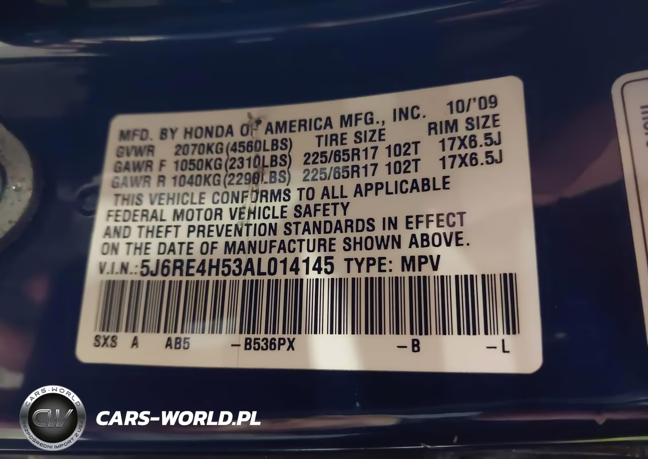 2010 Honda Cr-V Ex VIN:5J6RE4H53AL014145 - 9