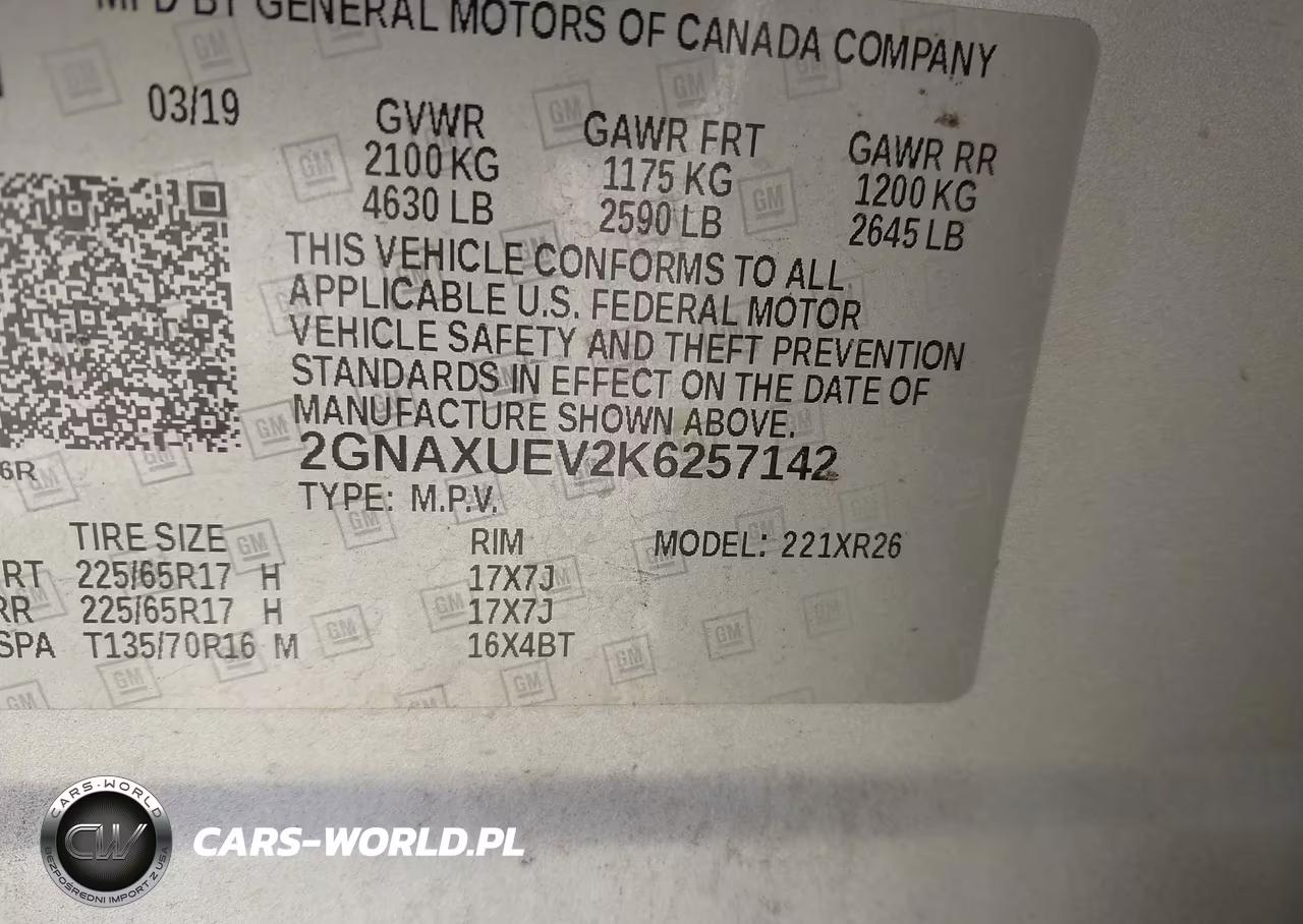 2019 Chevrolet Equinox Lt VIN:2GNAXUEV2K6257142 - 9