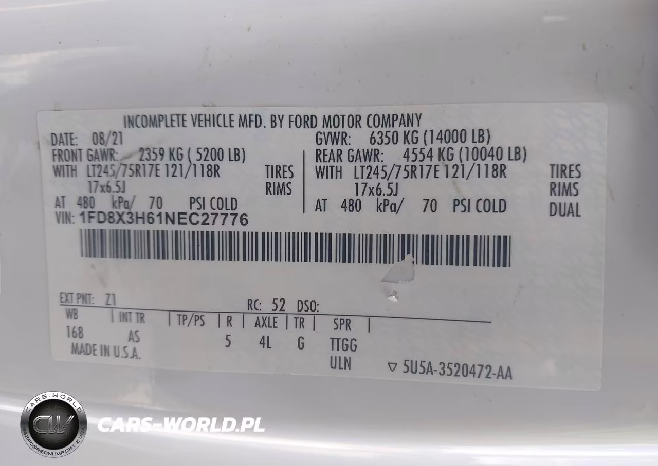 2022 Ford F-350 Chassis Xl VIN:1FD8X3H61NEC27776 - 9