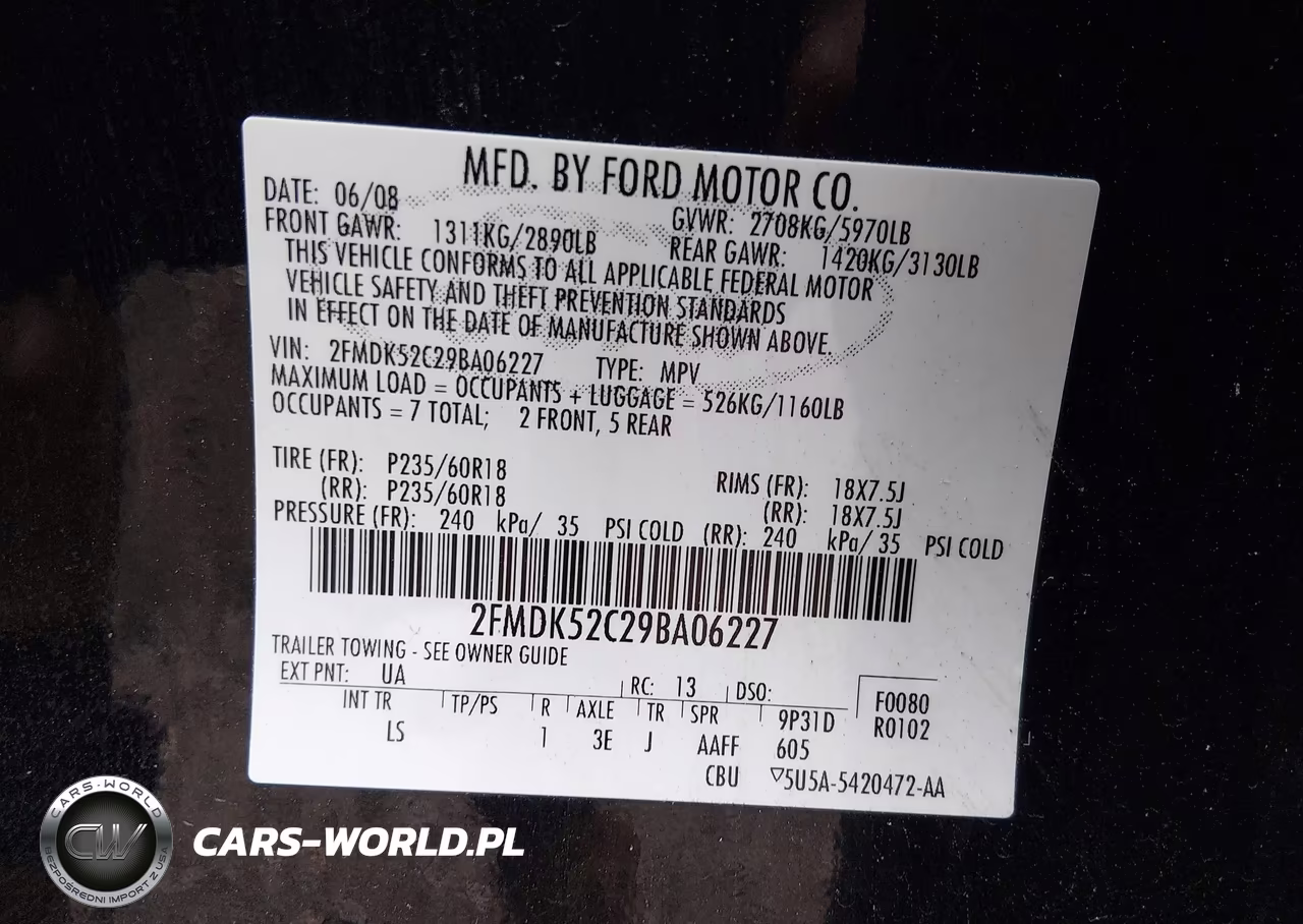 2009 Ford Flex Sel VIN:2FMDK52C29BA06227 - 9