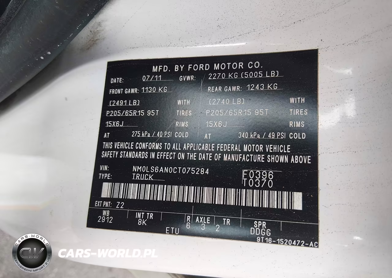 2012 Ford Transit Connect Xl VIN:NM0LS6AN0CT075284 - 9