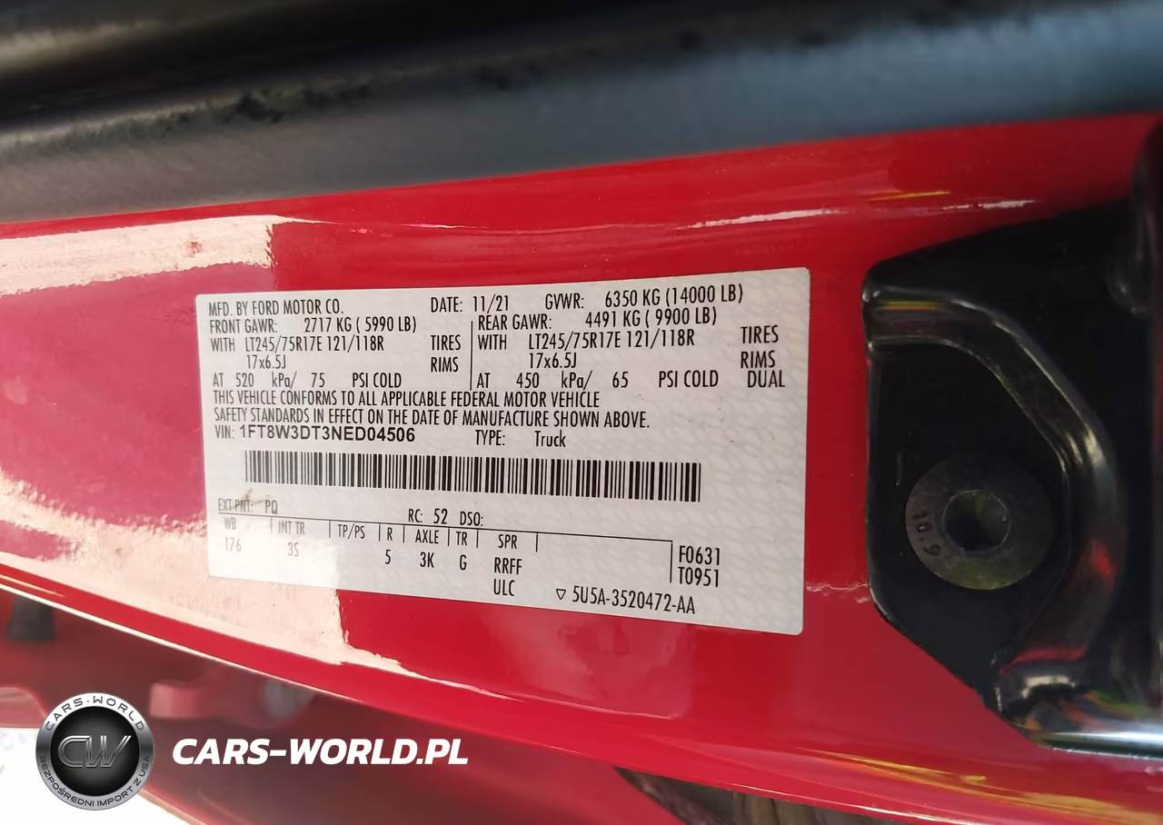 2022 Ford F-350 Xlt VIN:1FT8W3DT3NED04506 - 8