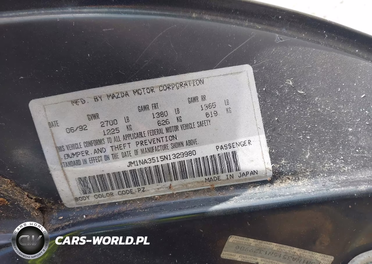 1992 Mazda Mx-5 Miata VIN:JM1NA3515N1329980 - 9