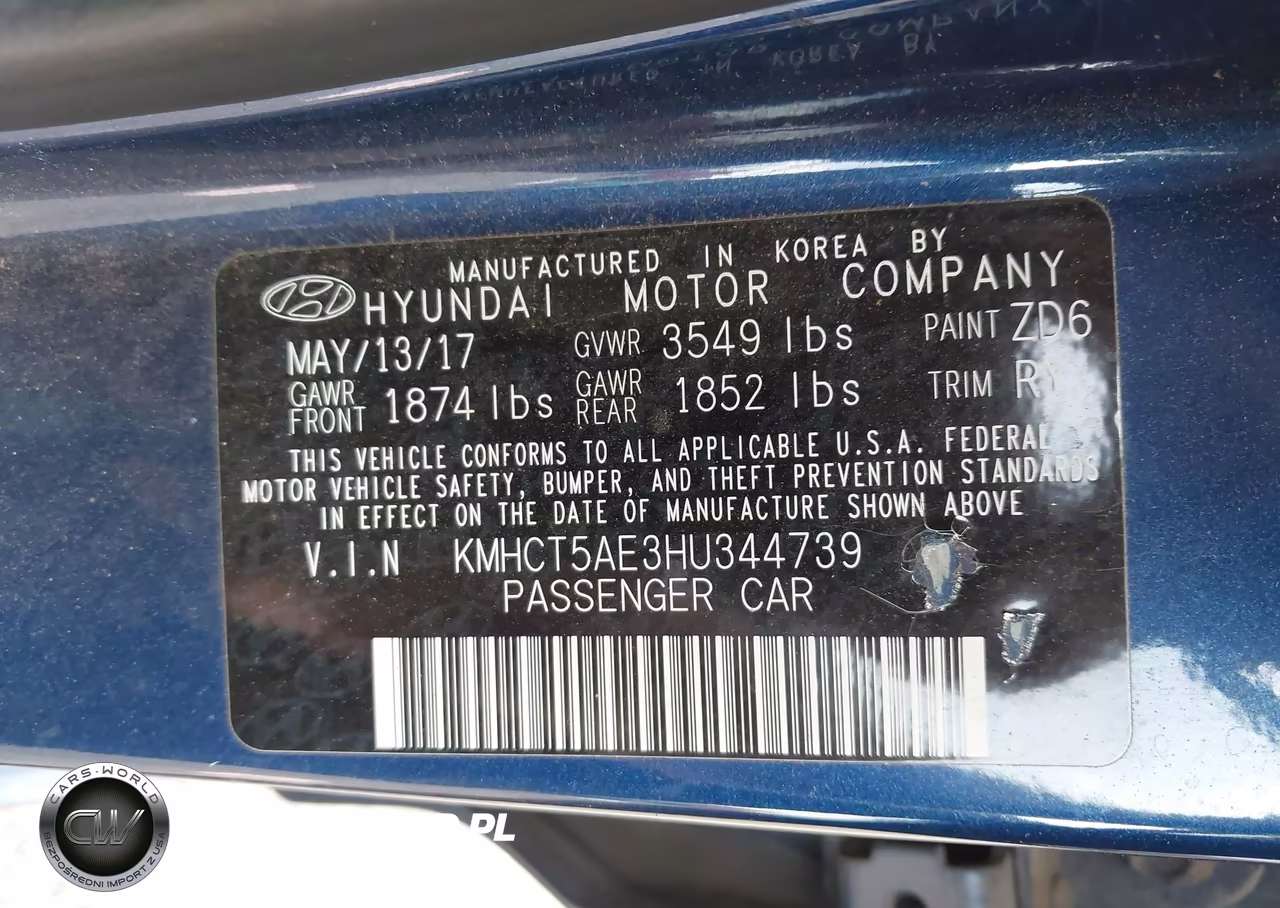 2017 Hyundai Accent Se VIN:KMHCT5AE3HU344739 - 9