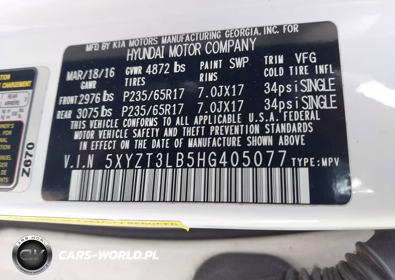 2017 Hyundai Santa Fe Sport 2.4L VIN:5XYZT3LB5HG405077 - 9