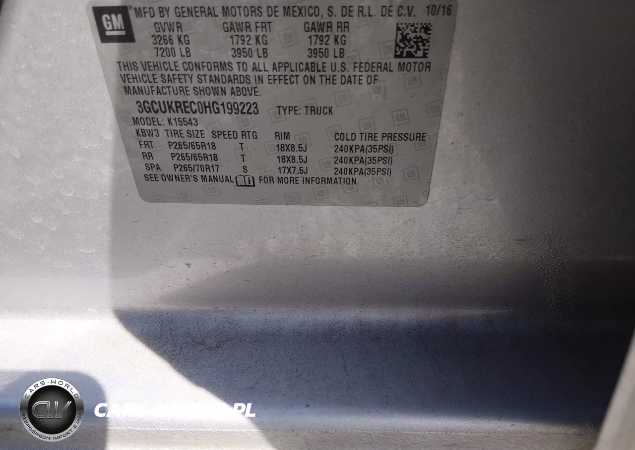 2017 Chevrolet Silverado 1500 1Lt VIN:3GCUKREC0HG199223 - 9