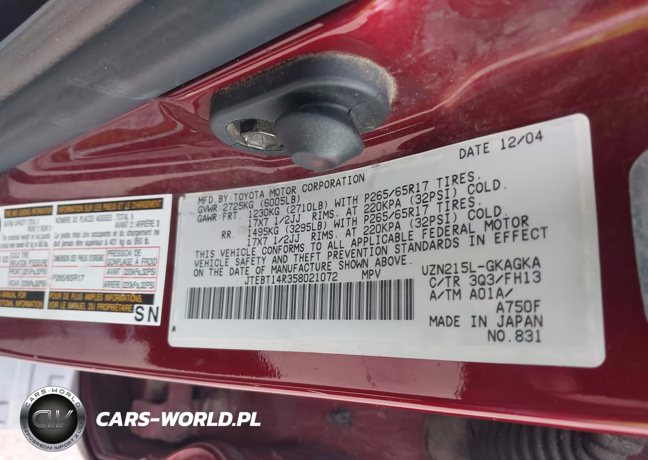2005 Toyota 4Runner Sr5 Sport V8 VIN:JTEBT14R358021072 - 9