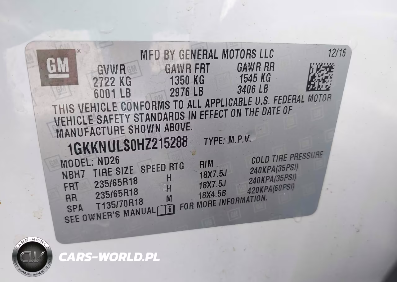 2017 GMC Acadia Slt-1 VIN:1GKKNULS0HZ215288 - 9