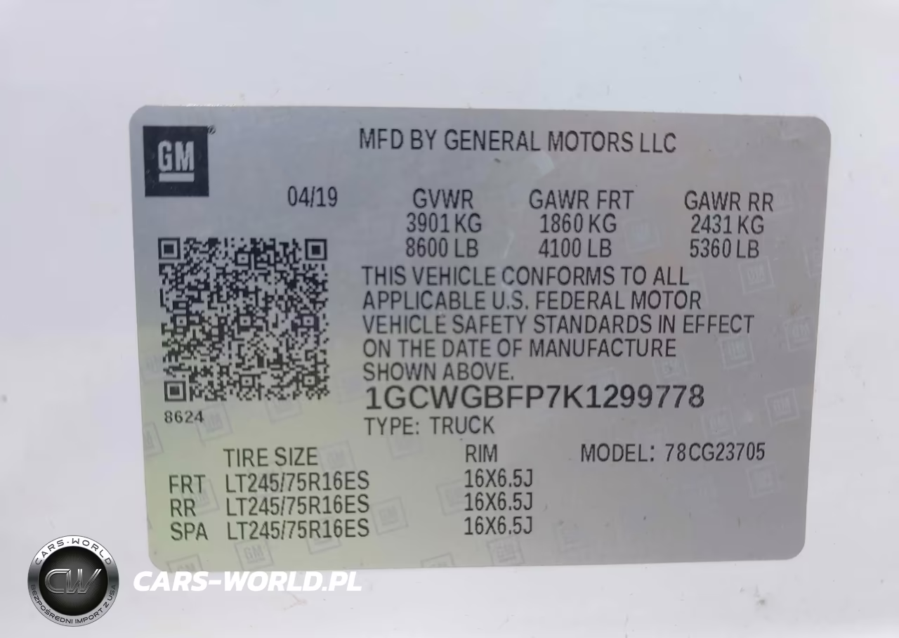 2019 Chevrolet Express 2500 Work Van VIN:1GCWGBFP7K1299778 - 9