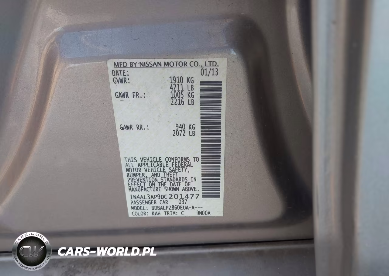 2013 Nissan Altima 2.5 VIN:1N4AL3AP9DC201477 - 9