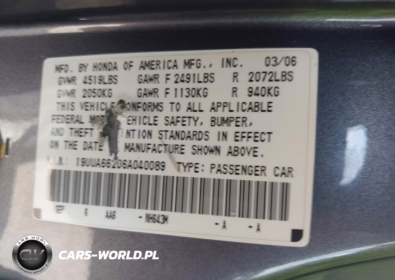 2006 Acura Tl VIN:19UUA66206A040089 - 9