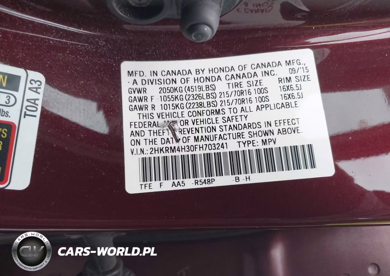 2015 Honda Cr-V Lx VIN:2HKRM4H30FH703241 - 9