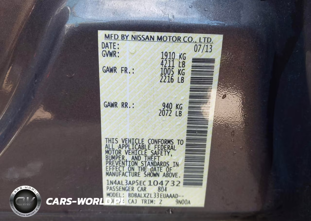 2014 Nissan Altima 2.5 Sl VIN:1N4AL3AP5EC104732 - 9
