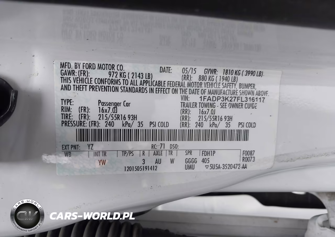2015 Ford Focus Se VIN:1FADP3K27FL316117 - 9